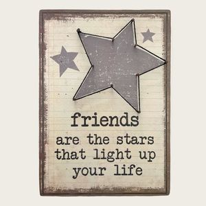 NWT Friends star light life wooden plaque decor wall hanging
